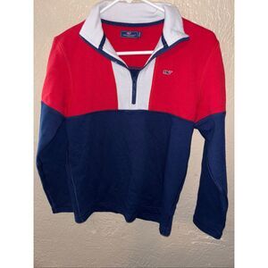 Vineyard Vines USA colorblocked 1/2 zip Shep shirt sweater.